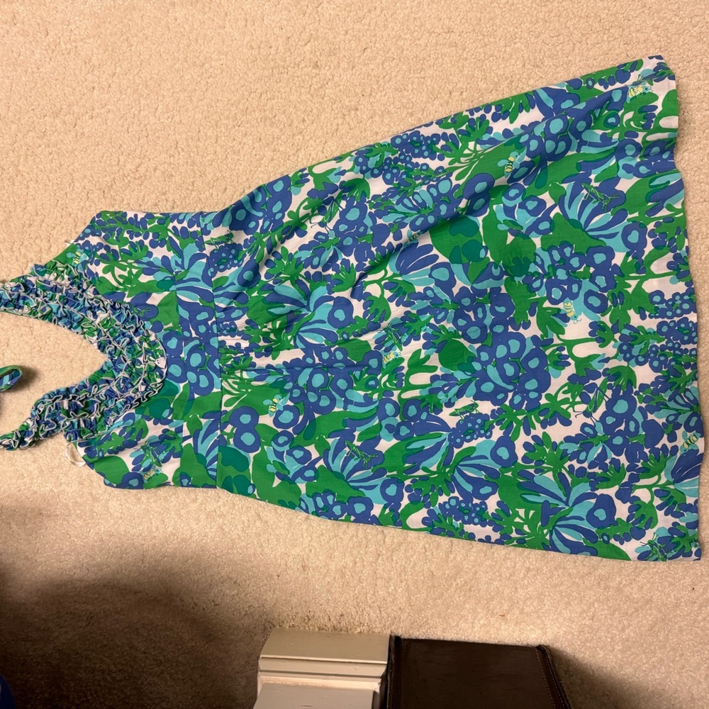Lily Pulitzer Blue and Green Halter Dress